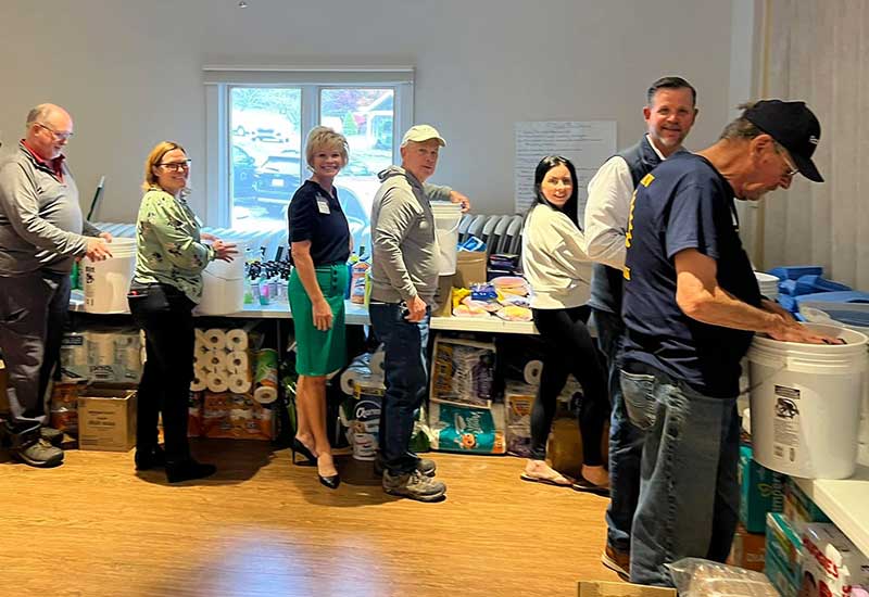 Cashiers Rotarians assemble Hurricane Helene relief buckets